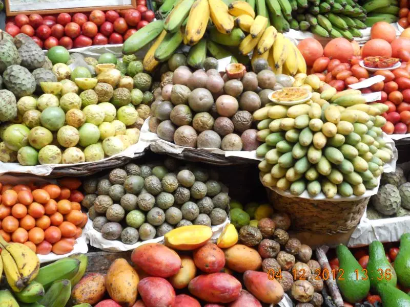 Fruit and Vegetables in a Market Hall