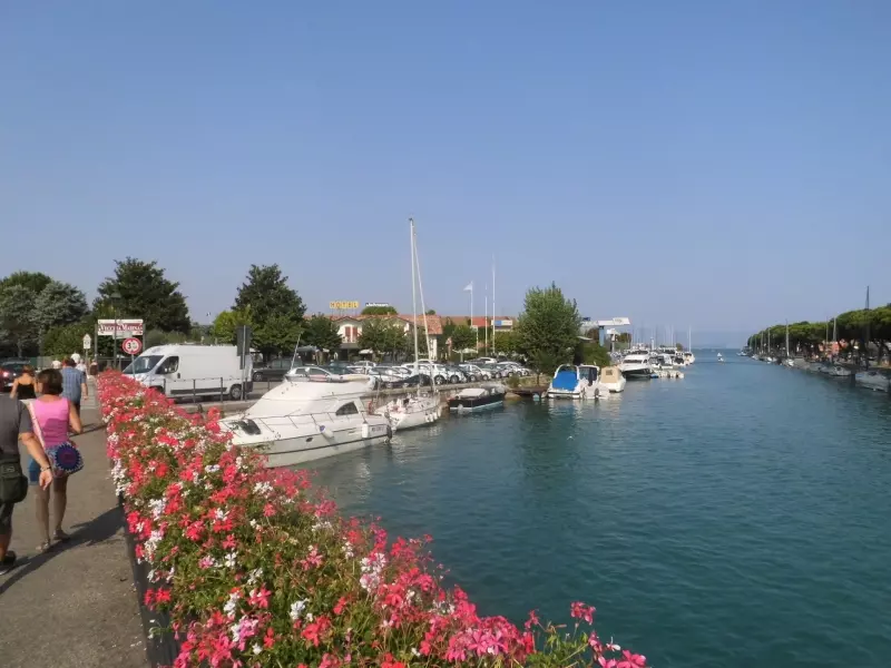 Boats on the waterfront of Peschiera del Garda