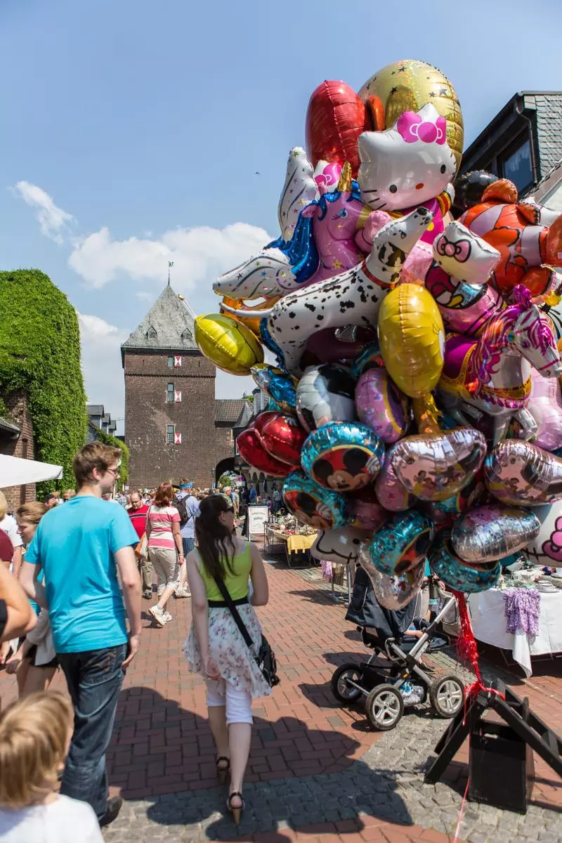Colorful balloons at a regional city festival