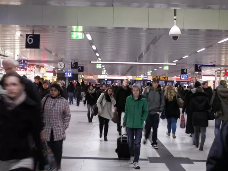 Travelers at the train station