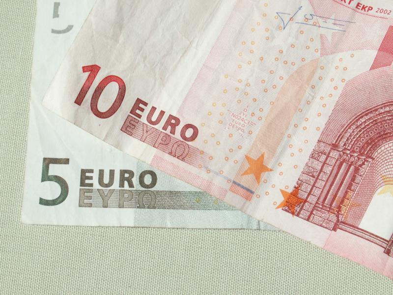 Euro banknotes and coins