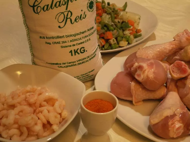 Ingredients for a Paella Dish