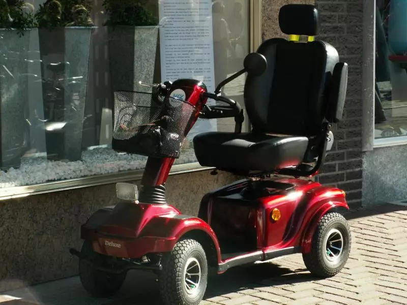 Electric car on a paved path