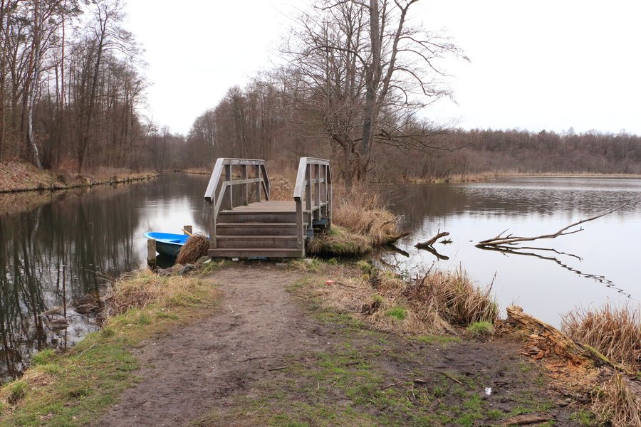 Wooden bridge between the Löcknitz and Wupatzsee near Erkner