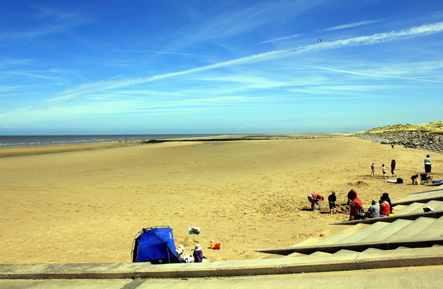 Barkby Beach in Prestatyn an der Küste des Irischen Meeres