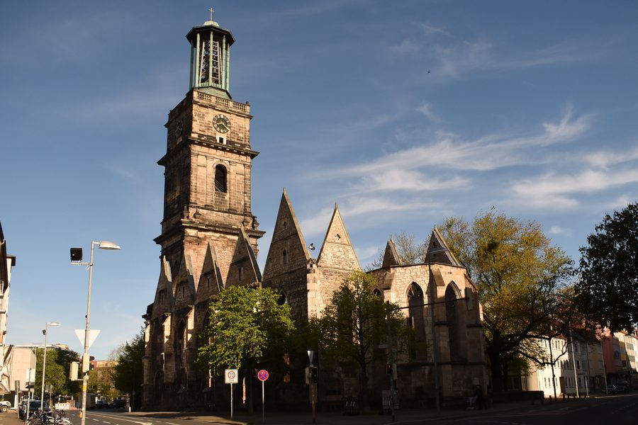 Ruins of Aegidienkirche in Hannover, memorial against war and violence