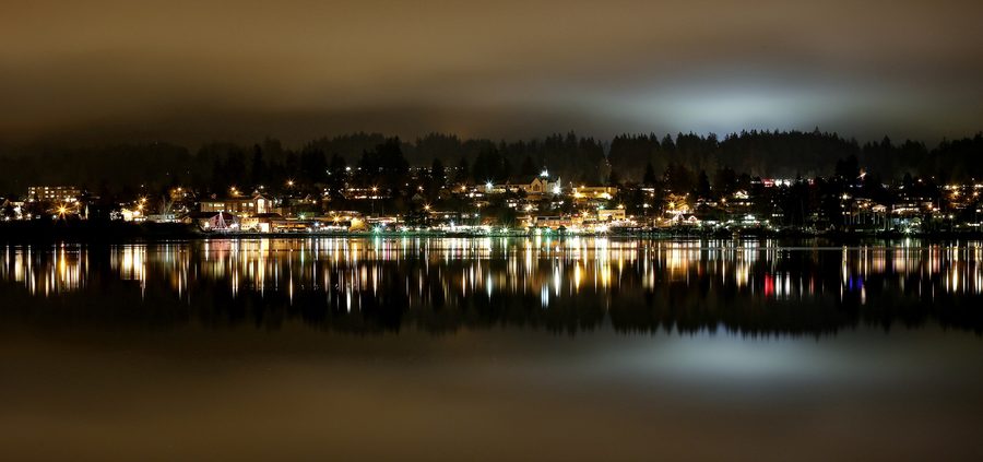 Poulsbo waterfront viewed across Liberty Bay
