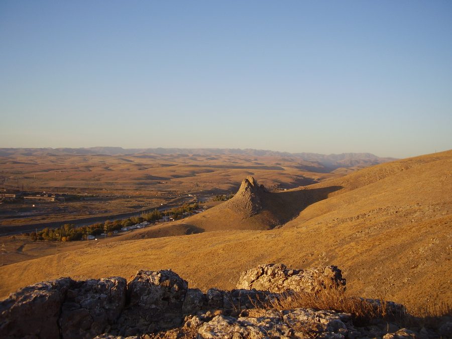 View of the Kantagi River valley and the Karatau Mountains near Kentau
