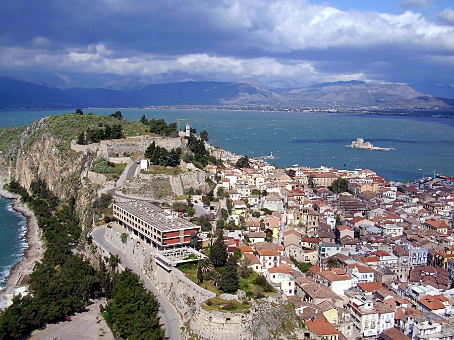 View of Nafplio and Akronafplia in Greece