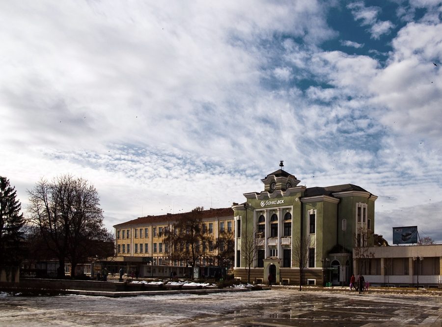 The main square in Targovishte, Bulgaria.