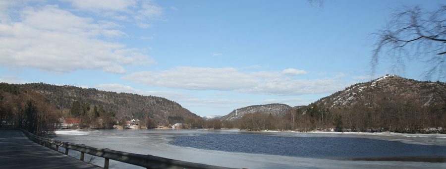 River landscape on the Audna near Vigeland