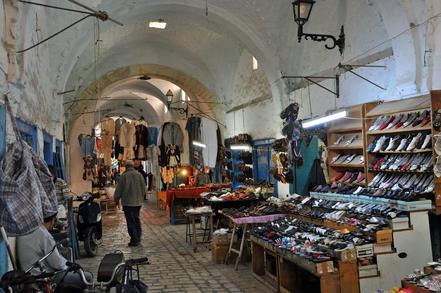 Interior of the souk in Nabeul, Tunisia