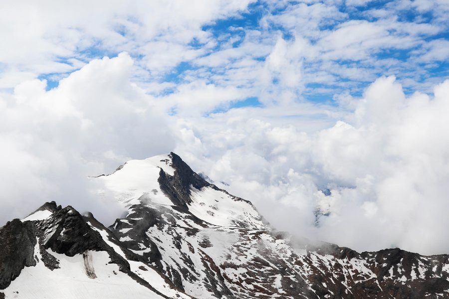 Kitzsteinhorn glacier and alpine mountain landscape near Kaprun