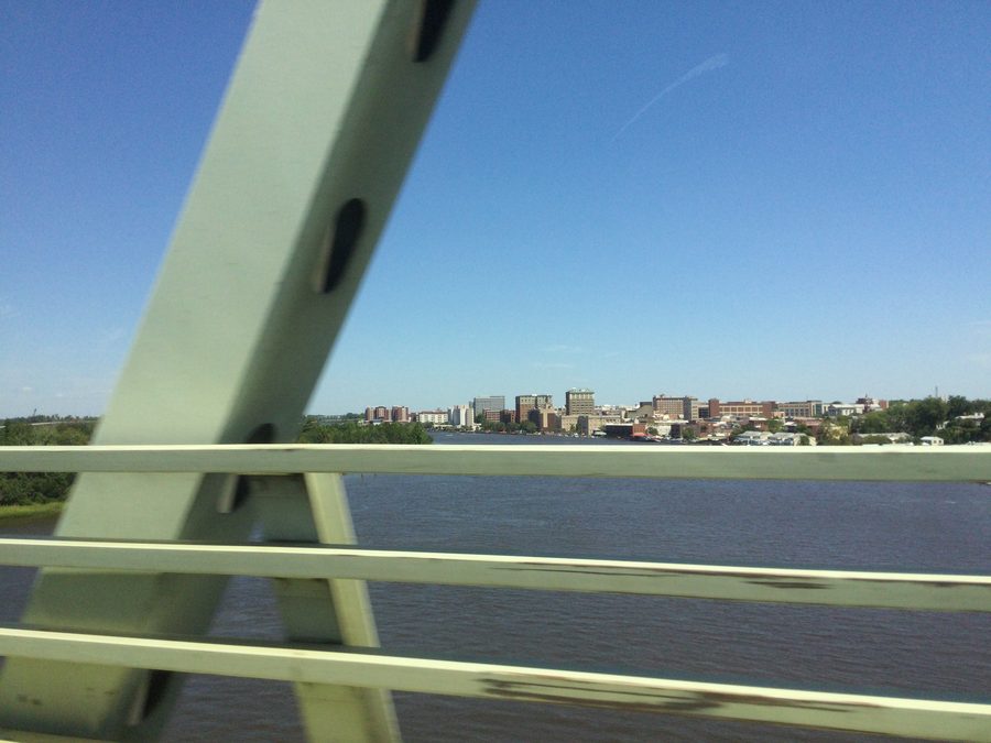 Wilmington riverfront on the Cape Fear River in North Carolina