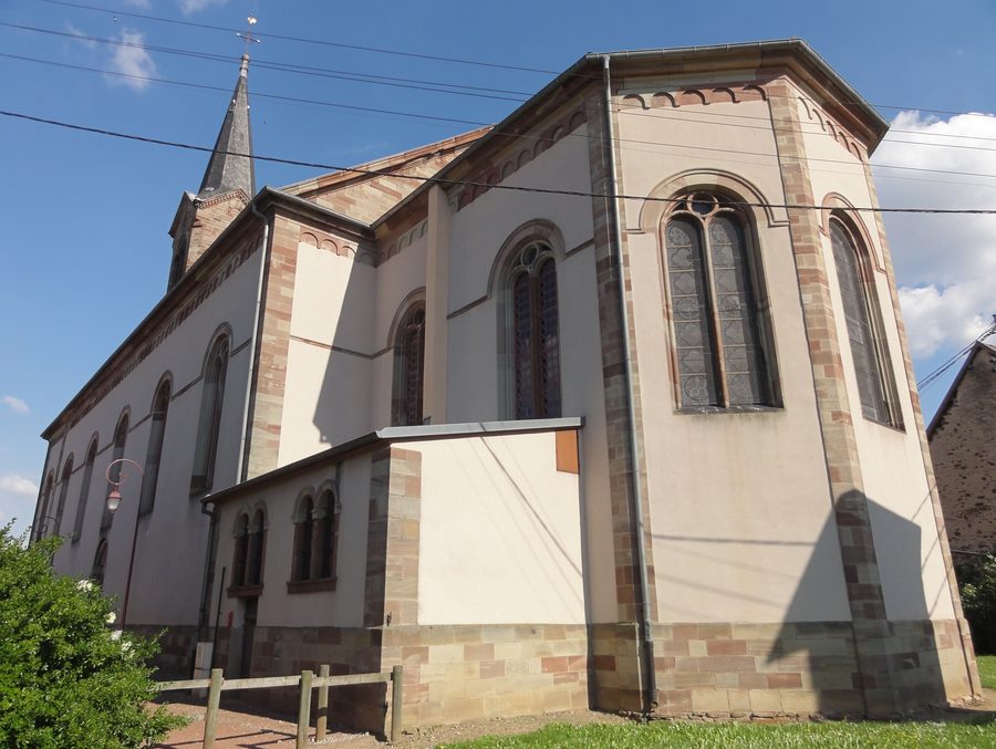 Sainte-Lucie church in Niederhergheim in the Haut-Rhin department