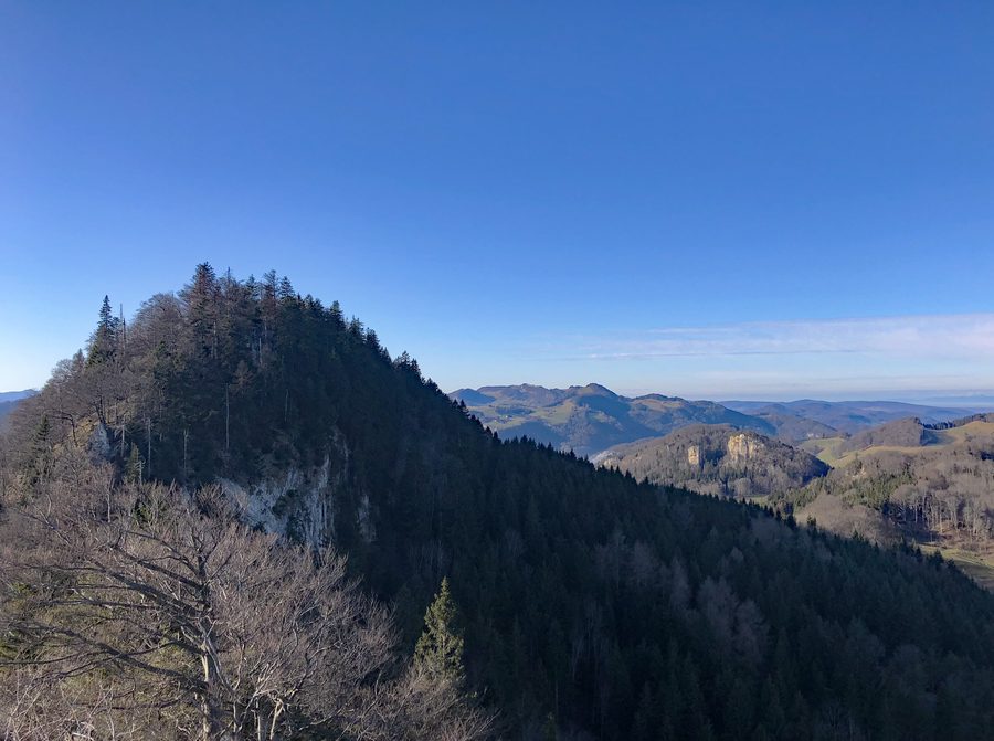 View of Ruchen and the Jura mountains in the canton of Basel-Landschaft