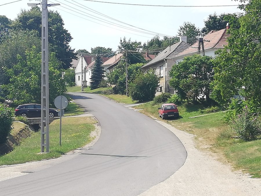 Street view in Lókút, Hungary