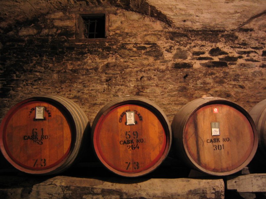 Wine barrels at Taylors Wine in Clare Valley near Auburn, South Australia
