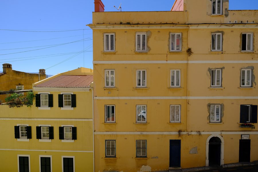 Historic buildings in the old town of Gibraltar