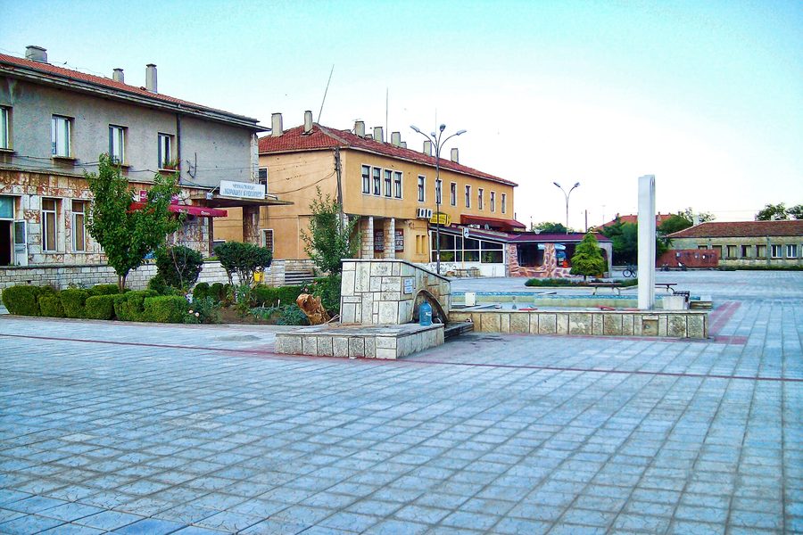 Central square of Balgarevo in Bulgaria