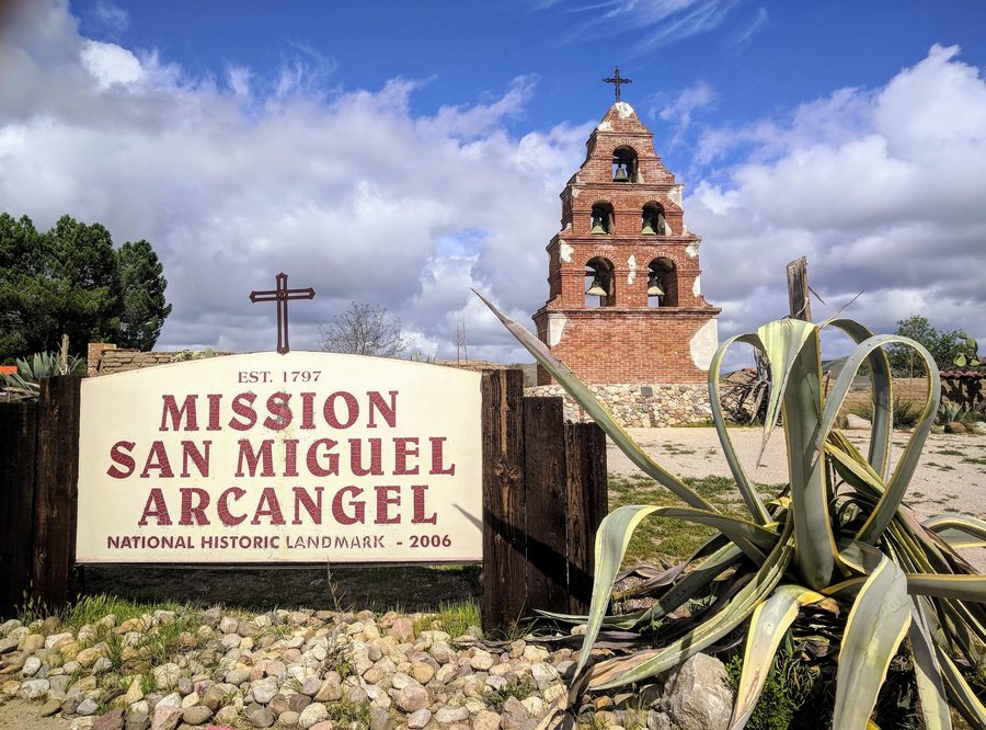 Exterior of Mission San Miguel Arcángel in San Miguel, California