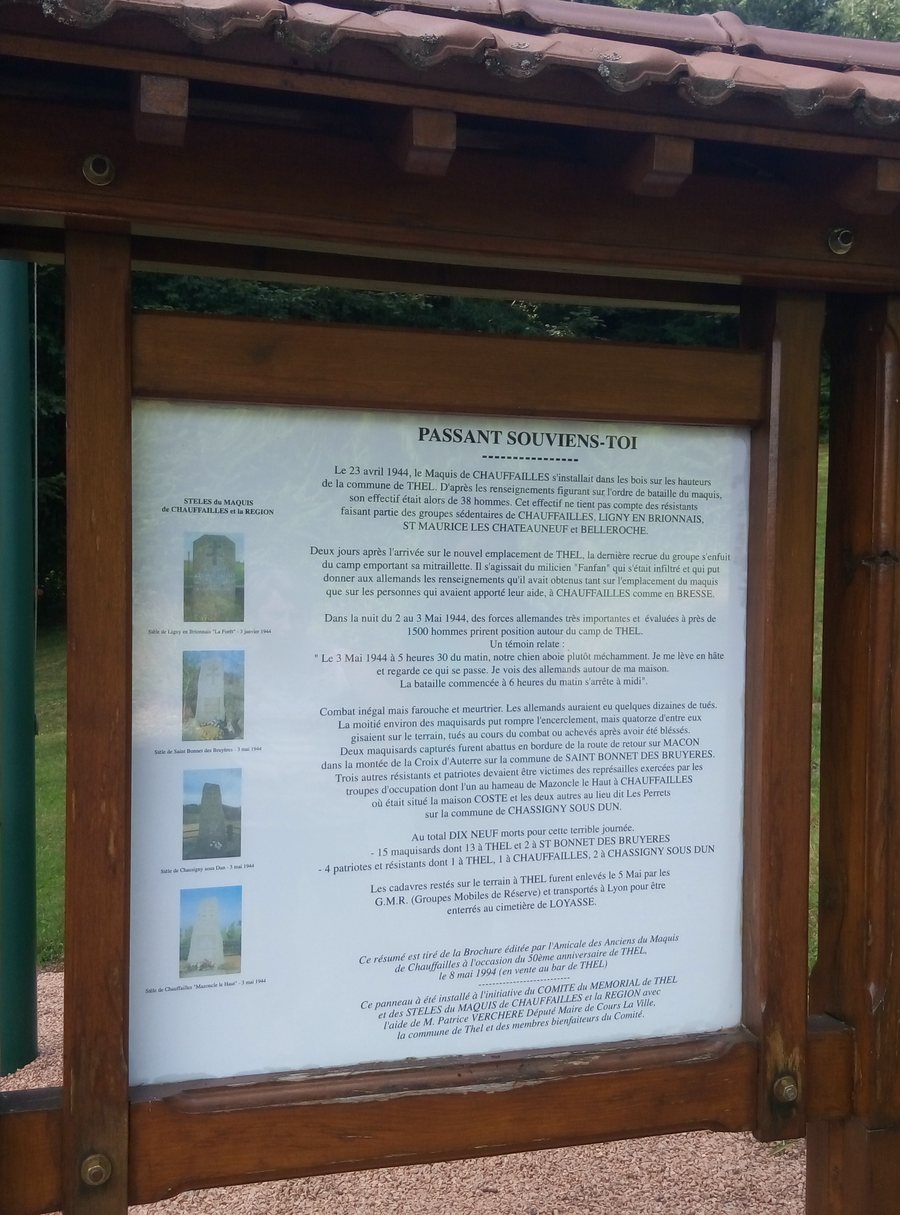 File:Mémorial de Thel - Panneau explicatif maquis de Chauffailles.jpg