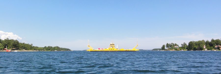 The Yxlan–Blidö car ferry crossing the Blidösund