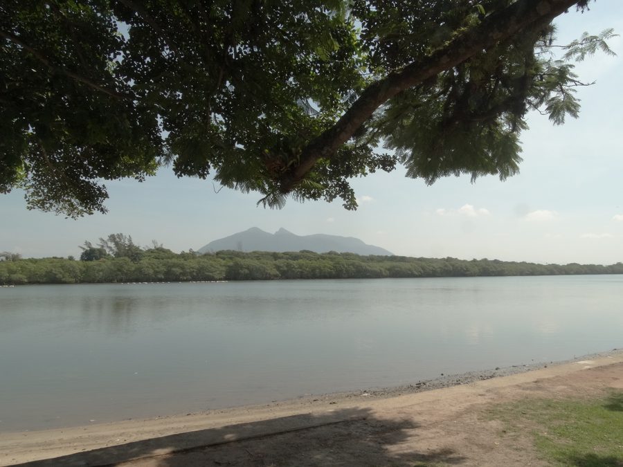 Rio São João with Morro de São João in the background near Barra de São João