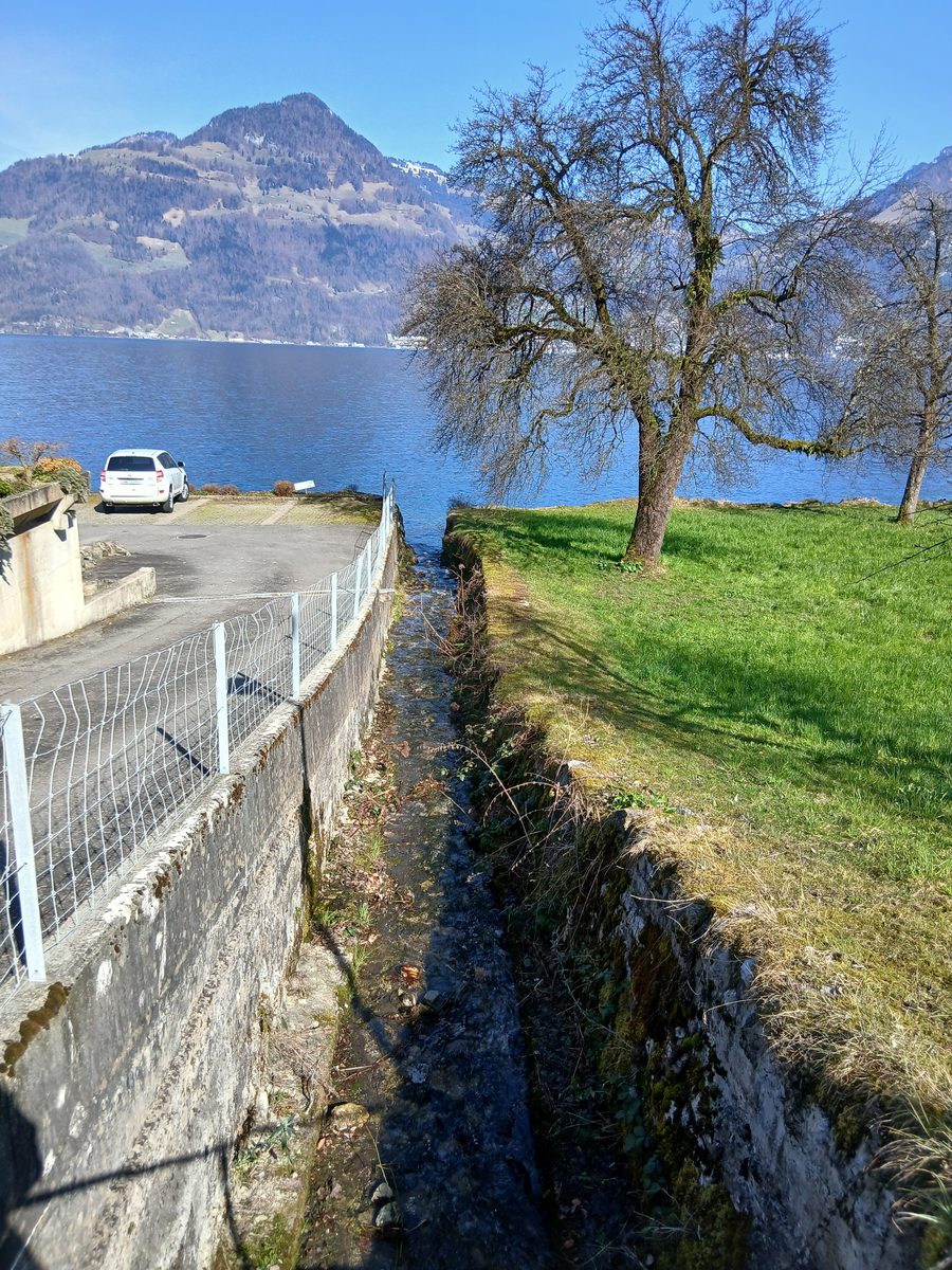 Mouth of the Mocklisbach into Lake Lucerne near Beckenried