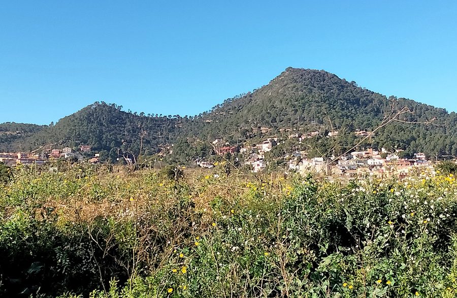The hill of Rebaixí and Montpedrós seen from Colònia Güell in Santa Coloma de Cervelló
