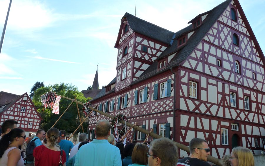 Historic half-timbered house Zum Roten Roß in Großhabersdorf