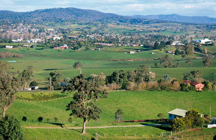 Rural town of Bega in a valley in southeastern New South Wales