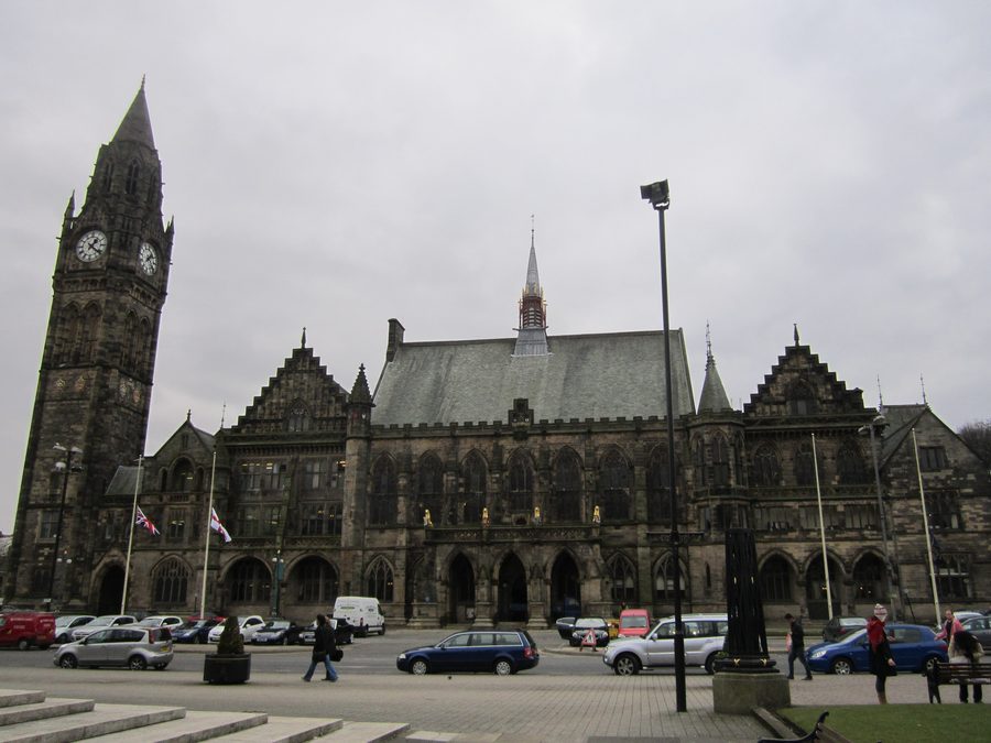 Exterior of Rochdale Town Hall in Greater Manchester, England
