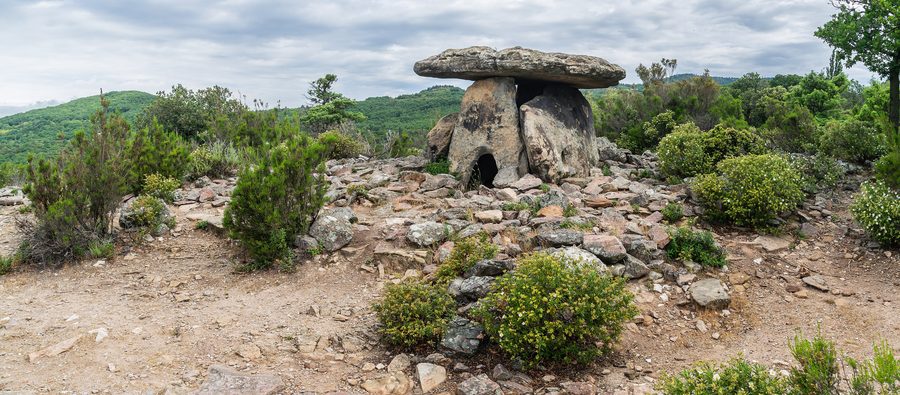 The Dolmen de Coste-Rouge in the commune of Soumont in the Hérault