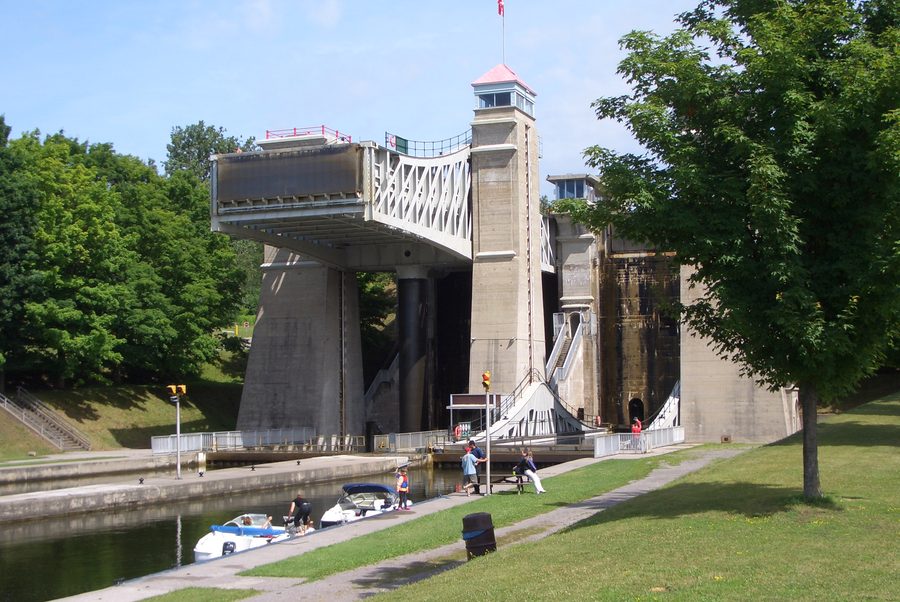 Schiffshebewerk Peterborough im Trent-Severn-Wasserweg in Ontario, Kanada