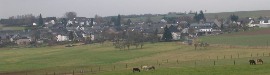 Woppenroth im Hunsrück mit Landschaft des Ortsumfelds