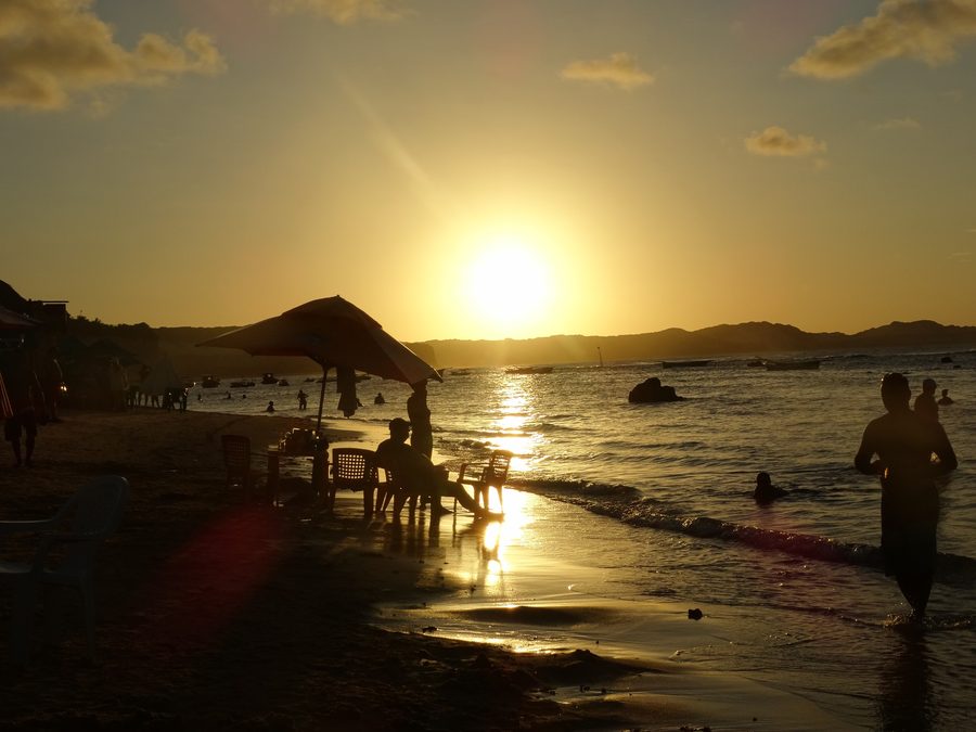 Praia de Pipa with sandy beach and tropical coastal landscape in Rio Grande do Norte