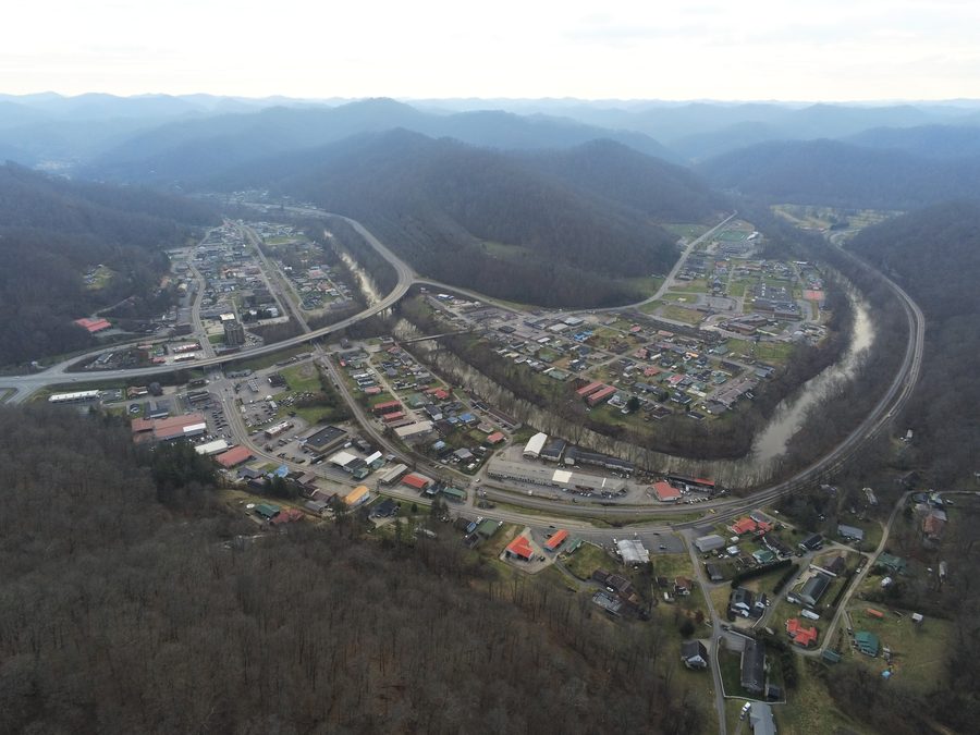 Aerial view of Chapmanville in West Virginia