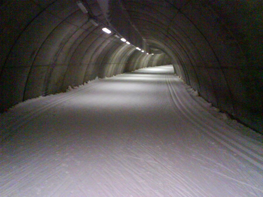 Interior view of the ski tunnel in Torsby