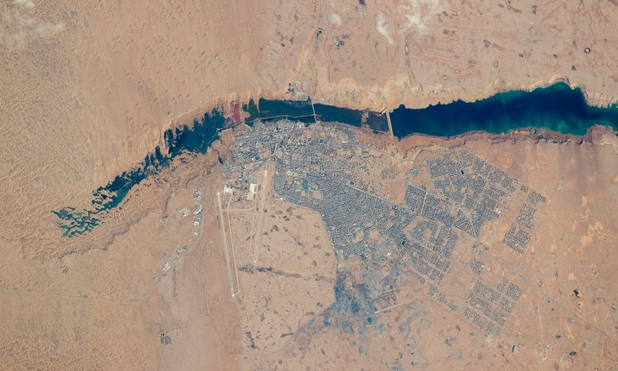 View of El Aaiún from the International Space Station