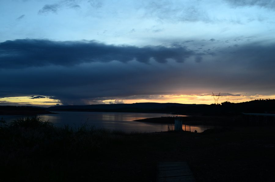View of the Furnas dam in Minas Gerais at sunset
