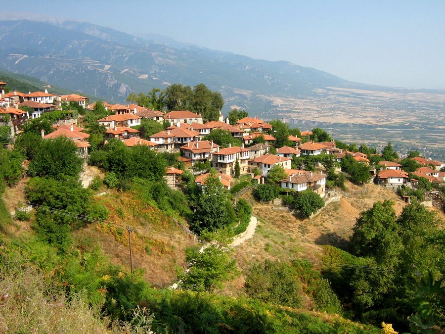 Traditional village of Palios Panteleimonas in the prefecture of Pieria, Greece
