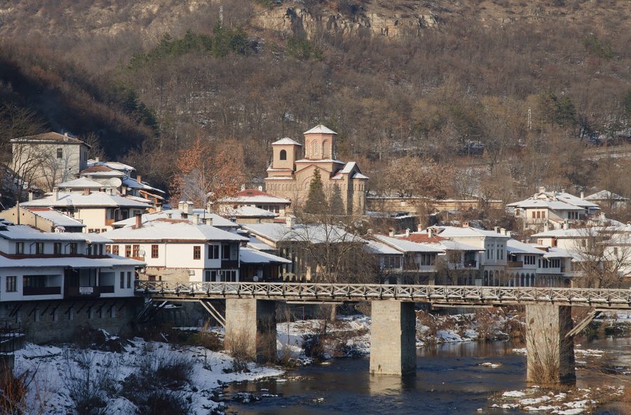 Houses in the Asenova Mahala district on the Yantra in Veliko Tŭrnovo
