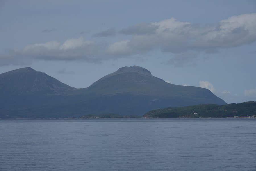 Mountain landscape on the island of Tustna in Aure with mountains nearly 900 meters high