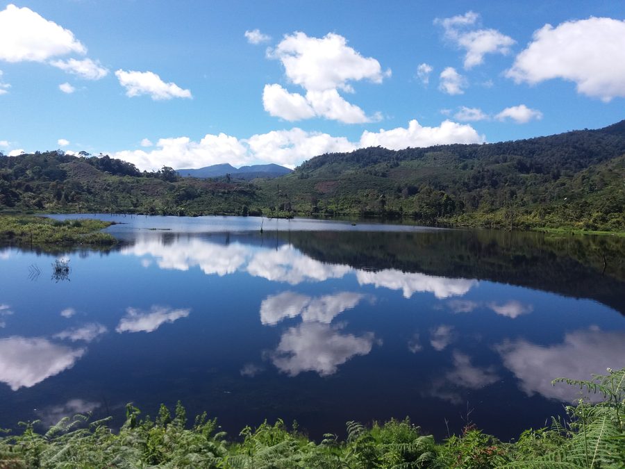 Danau Deduhuk in Segamit Village, Muara Enim, surrounded by hills