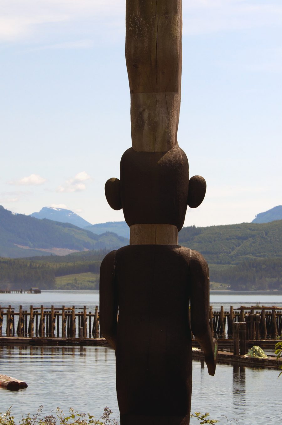A sculpture at U'mista Cultural Centre in Alert Bay.