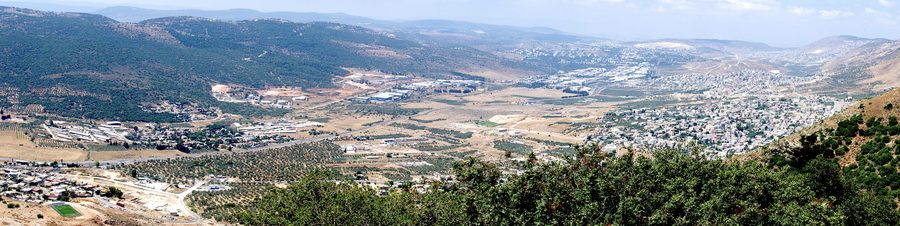 Panorama of the Beit HaKerem Valley with Majd al-Krum and other localities in Galilee