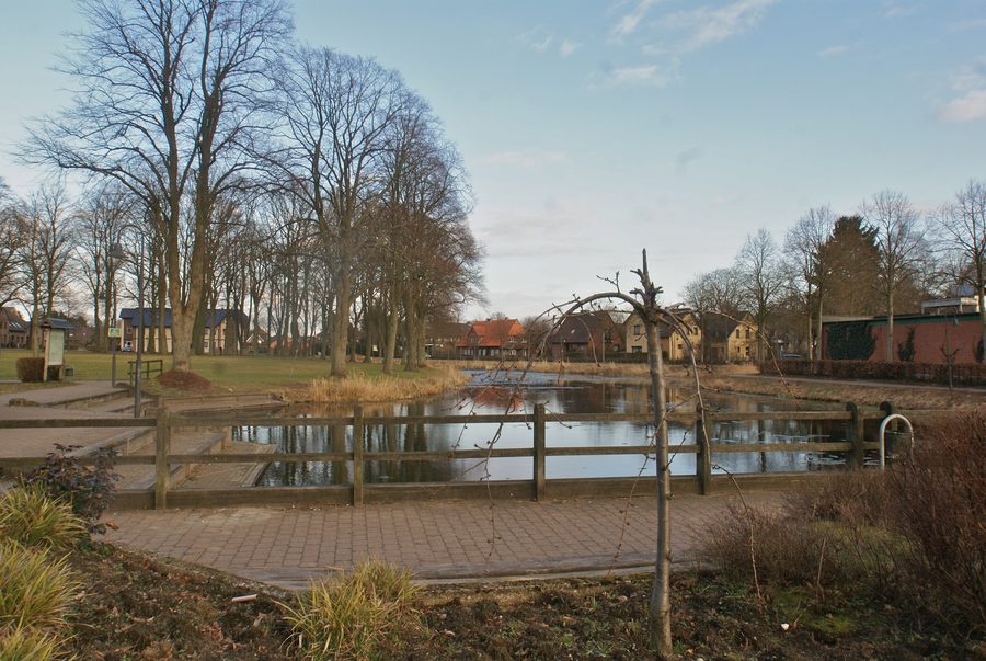 Village pond in Bargfeld-Stegen in the district of Stormarn