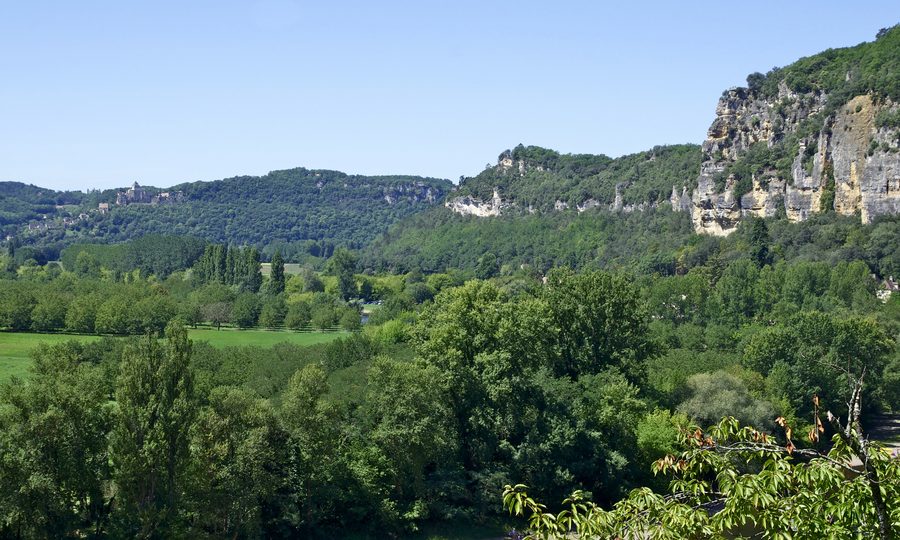 Dordogne Valley with river landscape in Aquitaine