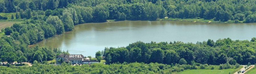 Aerial view of Stoteler See in the municipality of Loxstedt